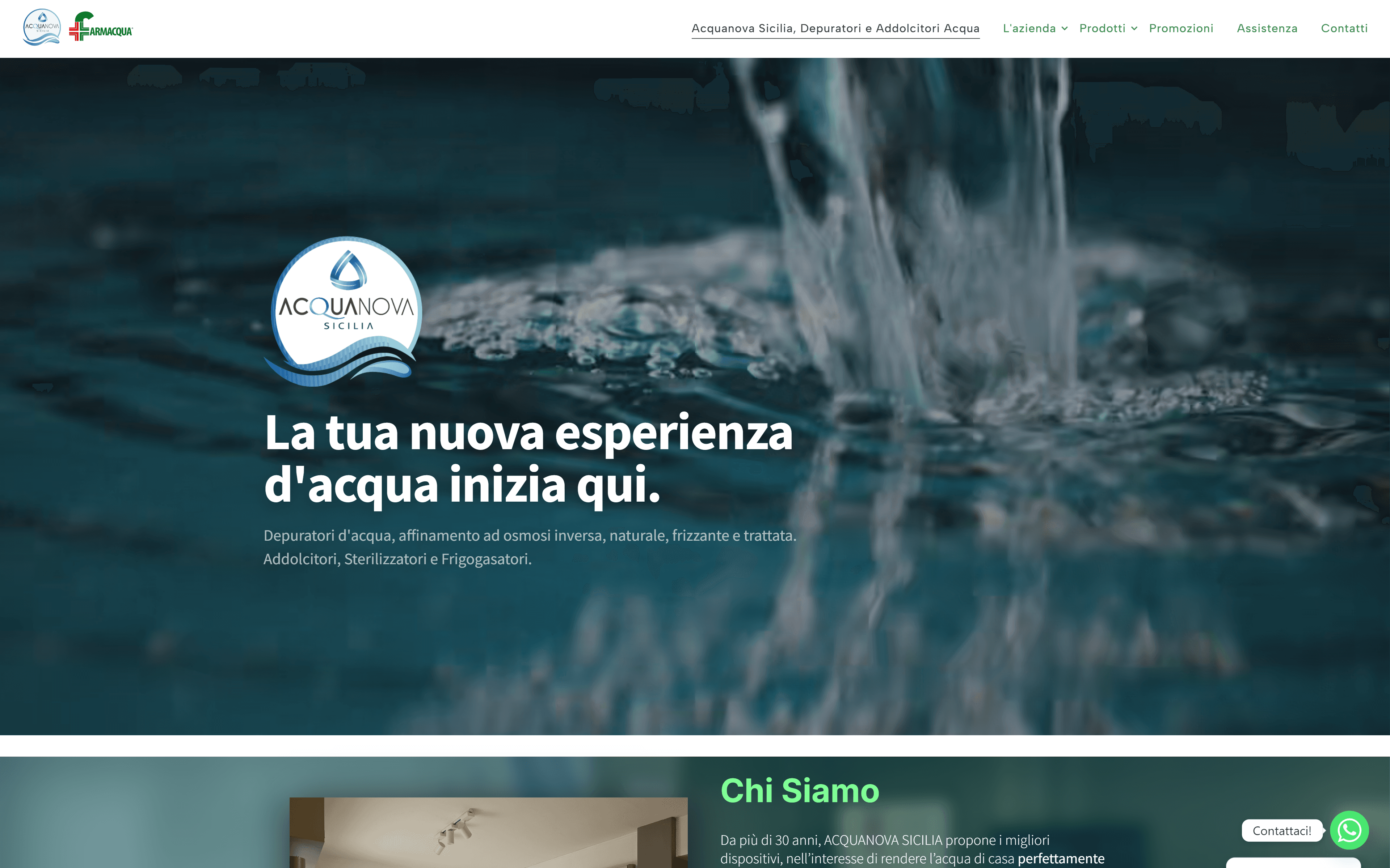 Acquanova Sicilia public acquisition landing page
