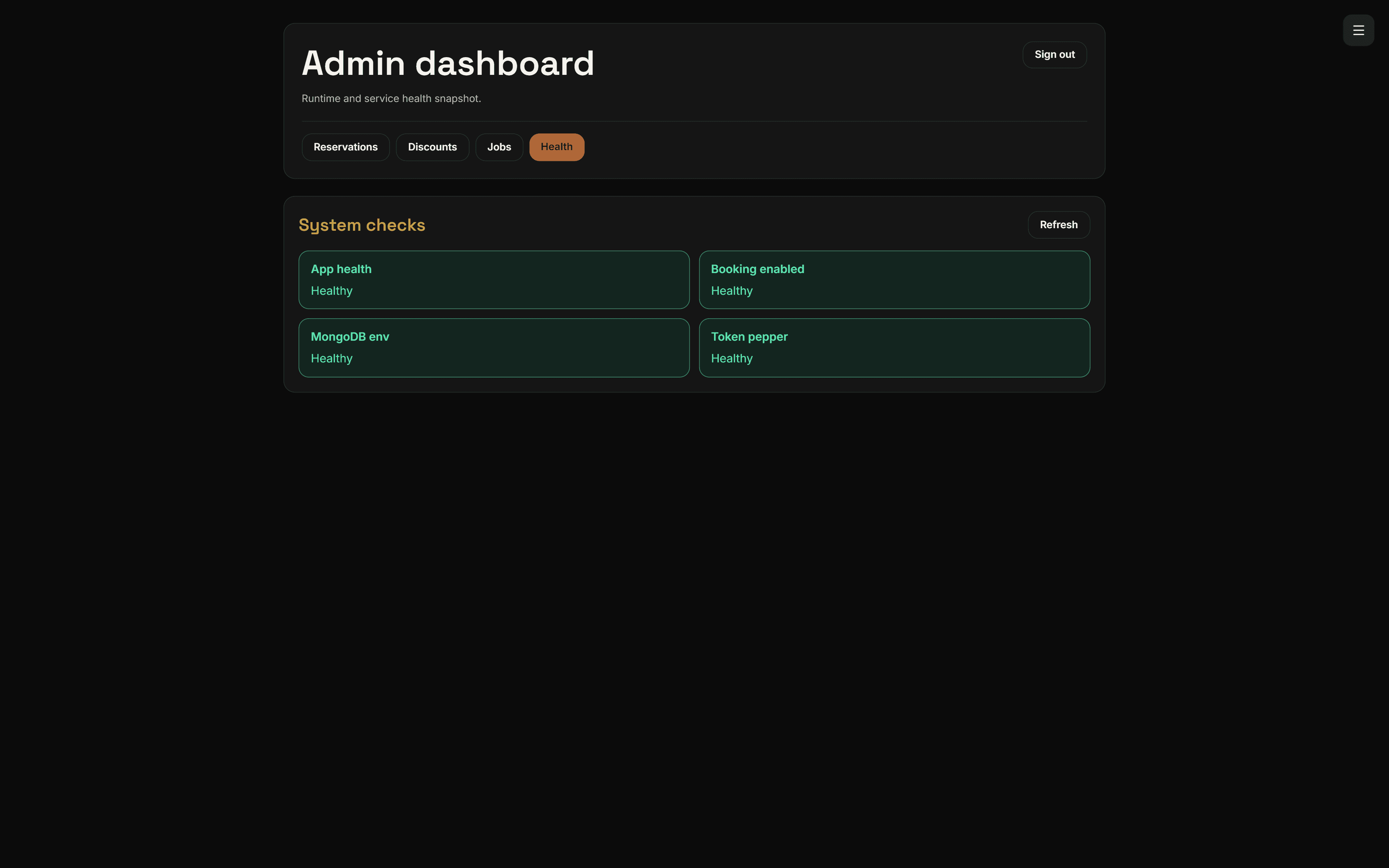 Host reservation calendar and multi-tenant inventory dashboard