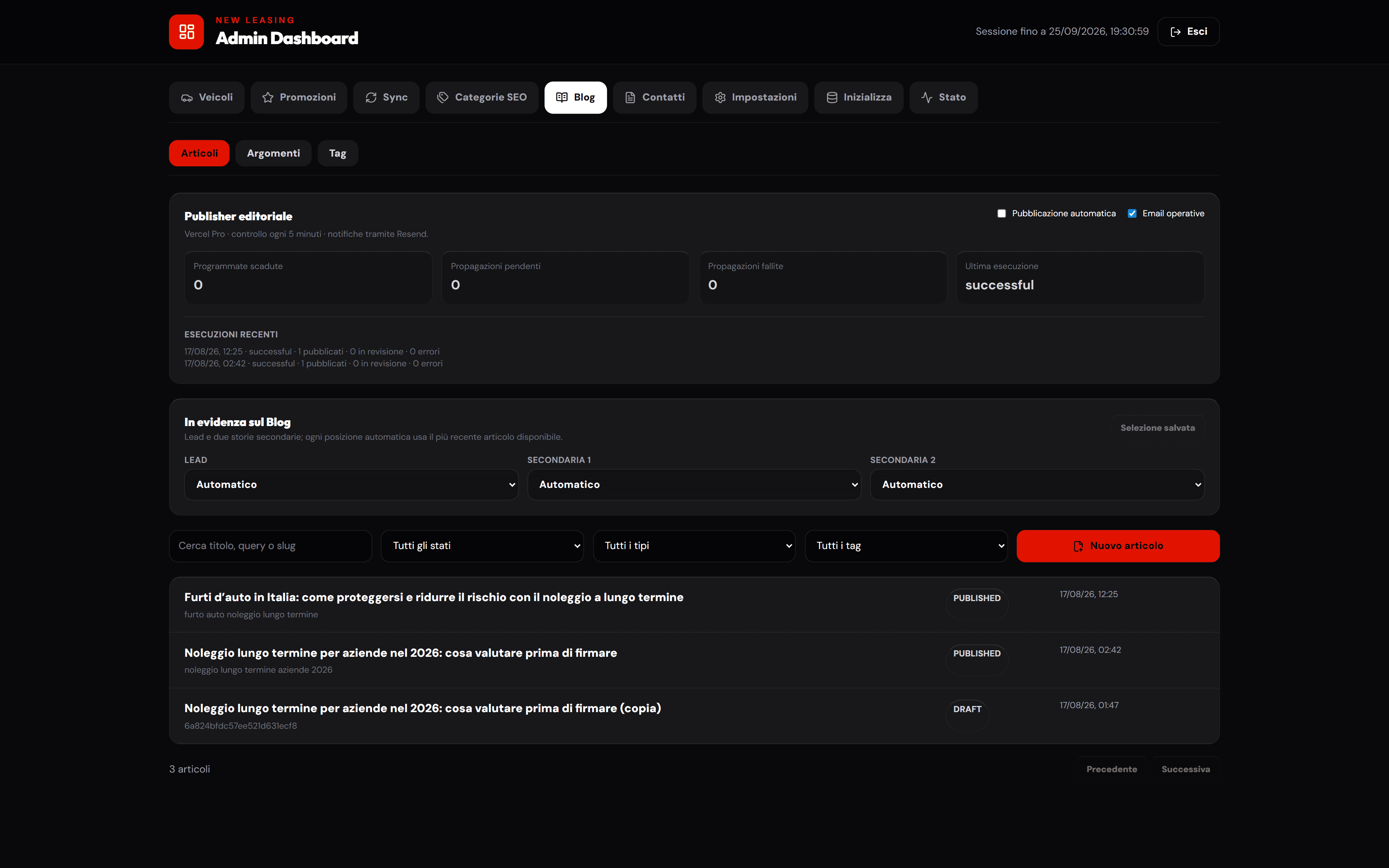 New Leasing catalogue management and reconciliation dashboard